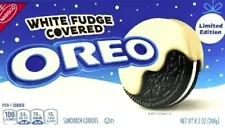 Nabisco Oreo White Fudge Covered Chocolate Sandwich Cookies LIMITED 8.5 oz Box