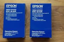 2 x Genuine Epson Black ERC-38 Ribbon Cartridge . Free UK Postage