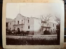 5 1/4 " x 4 1/4" 1893 Photograph of Alamo horses' carriages San Antonio Texas A