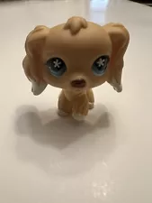 Littlest Pet Shop LPS Authentic #748 Cocker Spaniel Tan White Flower Puppy Dog