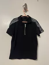 KIDS GIVENCHY Boys Black 4G Keychain Chain Polo Shirt Size 4