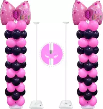 YALLOVE Heavy Duty Metal Balloon Stand Set of 2 with Threaded Rod Design, Height