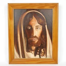 New ListingHAND PAINTED ORIGINAL Realistic painting JESUS CHRIST Religious oil canvas 16.5"