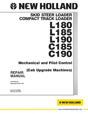 New Holland C185, C190, L180, L185, L190 Skid Steer Loader Repair Service Manual