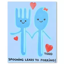 Todd Goldman "Spooning Leads to Forking" Hand Signed Original Art on Canvas