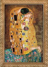 THE KISS Klimt Oil Painting 24x36 Framed Gold Accented Canvas **SALE