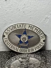 COLLECTIBLE ASSOCIATE MEMBER FRATERNAL ORDER OF POLICE TAG CAR STICKER EMBLEM