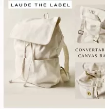 Laude the Label Convertable Canvas Bag white backpack