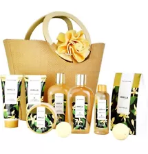 Spa Luxetique Spa Gift Baskets 11pc Vanilla Bath Set With Beach Bag Gift For Her