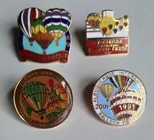 4 Albuquerque Hot Air Balloon Fiesta Pins Enamel 1988-91 International Fest VTG