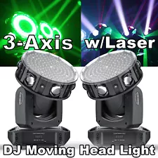 200W 3-Axis Moving Head Stage Lighting LED Beam RGBW w/Laser DMX DJ Disco Light