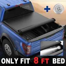 8FT Long Bed Truck Tonneau Cover For 99-16 Ford F250 F350 Super Duty Roll Up (For: 2000 F-250 Super Duty)