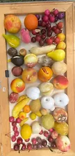 Vintage 50 Piece Italian Alabaster Stone Fruit ,Figs Apples, Grapes,peach Veggie