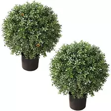 2'T 19''D Topiaries Trees Artificial Outdoors 2 Pack Fake Boxwood Bushes Outs...