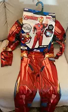 Iron Man Costume Marvel Avengers Muscle Chest Mask Superhero Child Large 12-14