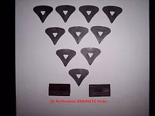 GRAPHITE Guitar Pick 1980's Vintage Patented by MCPHERSON 10 Pick Set ALL BLACK