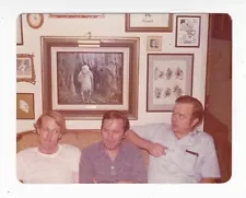 Vintage original 1975 photo of 3 fans and CARL BARKS BOMBIE THE ZOMBIE PAINTING.