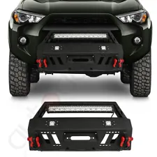 Textured Steel Front Bumper For 2010-2020 Toyota 5 Gen 4 Runner w/ LED Light Bar