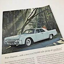 1961 LINCOLN CONTINENTAL Blue 4-door Sedan Sixties 1960s Car Photo AD