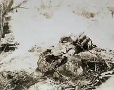 Vintage Marine Corps Soldier PHOTO At Devil's Breath On Hells Island ~ Iwo Jima