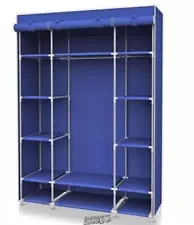 Home Basics-Storage Closet with Shelf NAVY 52.5"Lx18"Dx67"H