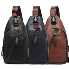 ON SALE!! Leather Chest Backpack Shoulder Pocket Pack Cross Body Sling Bum Bag