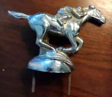 M VINTAGE HOOD ORNAMENT CHROME HORSE AND JOCKEY