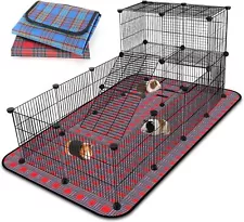 FHTONGE Extra Large Guinea Pig Cage Loft with 2 Waterproof Pads