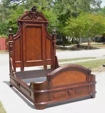 Phenomenal Walnut Victorian Queen Size Bed c1860