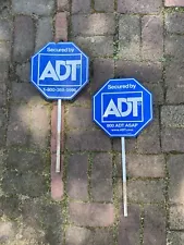 Lot of 2 ADT Security Yard Signs 10” X 10” 100% Aluminum