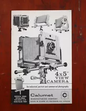 CALUMET 4X5 VIEW CAMERA SALES BROCHURE, 1964/cks/207417