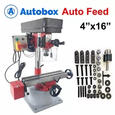 Autobox 4"x16" Power Feed Milling Machine + Collet Clamping Kit Metal Mill Drill