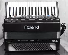 Roland FR-3S Electronic accordion 120 Base Black MIDI working properly Used