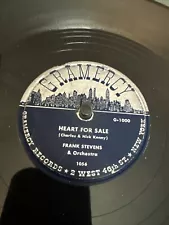 Gramercy 78 RPM Frank Stevens - Heart For Sale 1000 V+