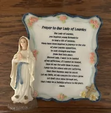 Our Lady of Lourdes Prayer/Statue Wall Plaque