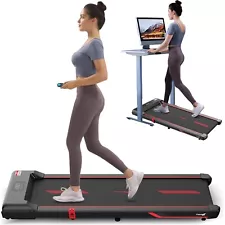 2-in-1 3HP Under Desk Treadmill: Home Fitness with Remote & LED Display Red