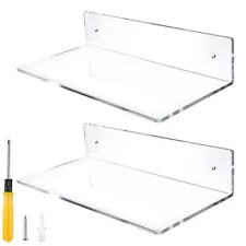 Jansburg 12 Inch LShaped Acrylic Floating Shelf Wall Mounted Shelves Invisib