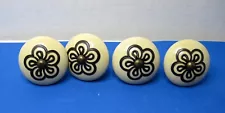 Decorative Porcelain Drawer / Door Knobs . 4 Pack Threaded