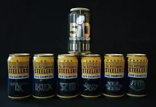 7 Empty Cans of Steelers 2015 Bud Light NFL Super Bowl 50 Limited Edition