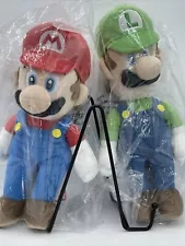 Set Of 2 Plush : Super Mario Bros & Luigi 10" Plushie Stuffed Animal NINTENDO