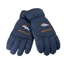 Denver Broncos Wells Lamont Winter Gloves Sz M NFL Football Blue Orange