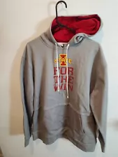 Iowa State University Gray Pullover Hoodie Sweatshirt For the Win Size 2XL XXL