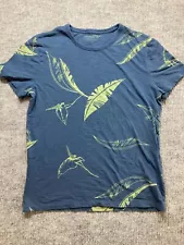 Banana Republic T-Shirt Large Mens Blue Palm Trees Short Sleeve Tropical