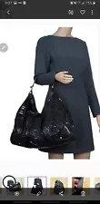 Sale! GUCCI XLarge Black Python/ Snakeskin Jockey Hobo Handbag/ Shoulder Bag