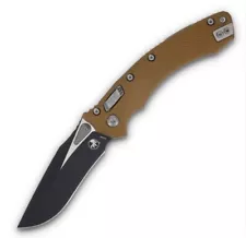 Microtech Amphibian Ram-lok, Tan Fluted Aluminum, Black Blade, Rare