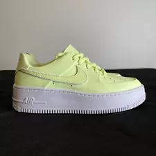 Nike Air Force 1 leather Sage Low -Barely Volt/White -Womens Size 7.5-CJ1642-700