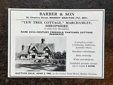 Yew Tree Cottage - Marchamley - Shropshire For Sale - 1963 Press Cutting r399