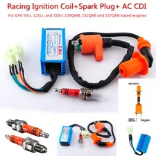 Racing Ignition Coil CDI Box Spark Plug For GY6 50cc - 150cc Scooter Go Kart ATV