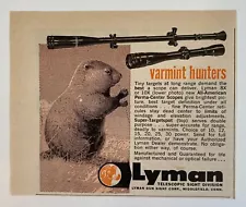 1961 Lyman Telescopic Gun Sight Division Varmint Hunters Perma-CenterPrint Ad