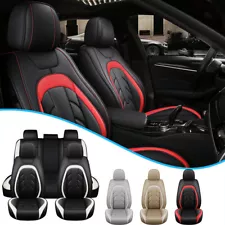 For Chevrolet Nappa Leather Car Seat Cover Front Rear 5-Seats Full Set Protector (For: 2013 Chevrolet Impala)